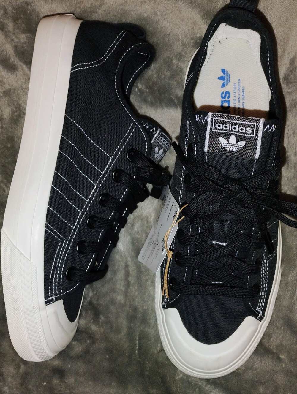 NEW ADIDAS Originals Nizza RF Core Black Sneakers Retro M Size 10 W Size 11.5 - Picture 2 of 5